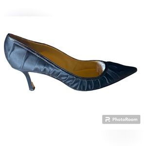 JIMMY CHOO | Black Satin Pleated Dress Shoe | 2.5” Heel Pointed Toe Women’s 8.5